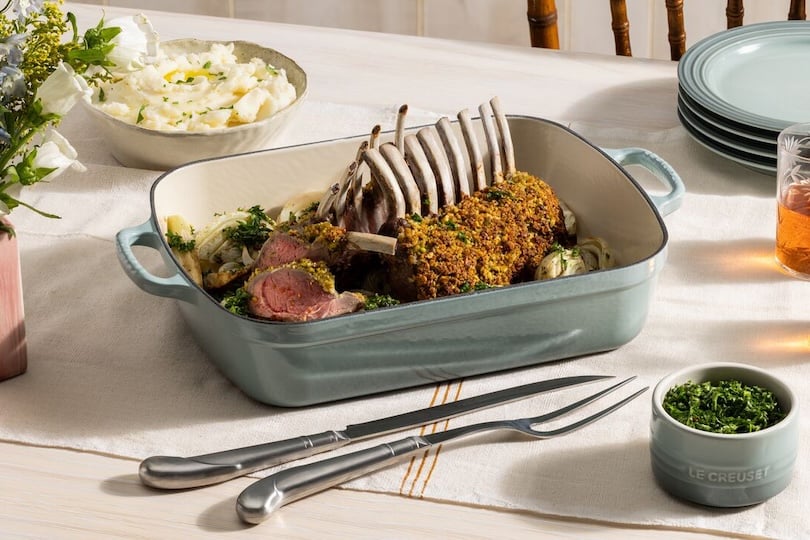 Pistachio-Crusted Rack of Lamb with Mint Chimichurri